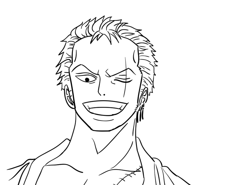 Learn How To Draw Zoro Face One Piece Characters