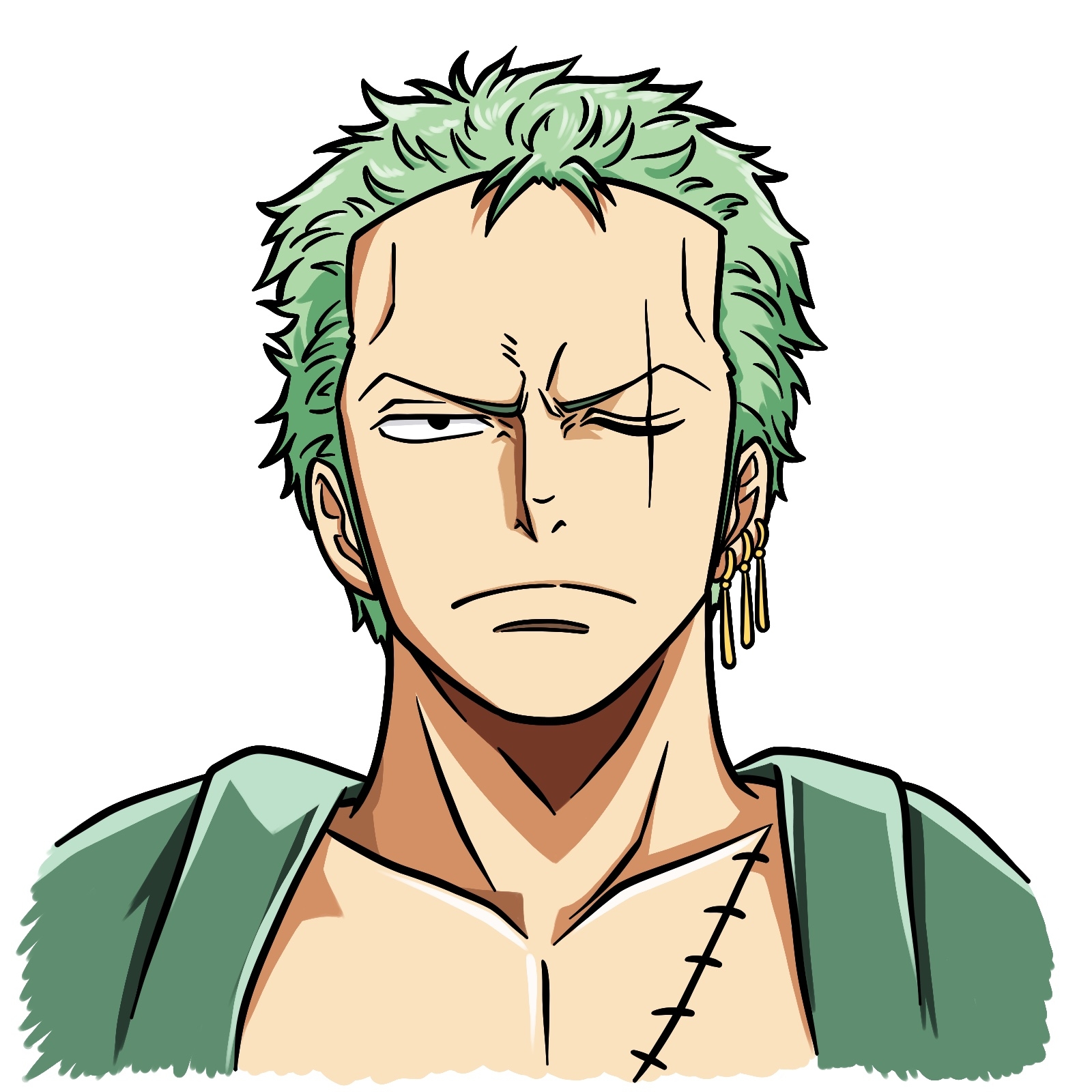 Learn How To Draw Zoro s Face Easy One Piece Drawing Guide