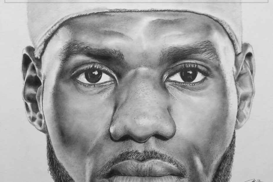Lebron James Pencil Drawing Print 11