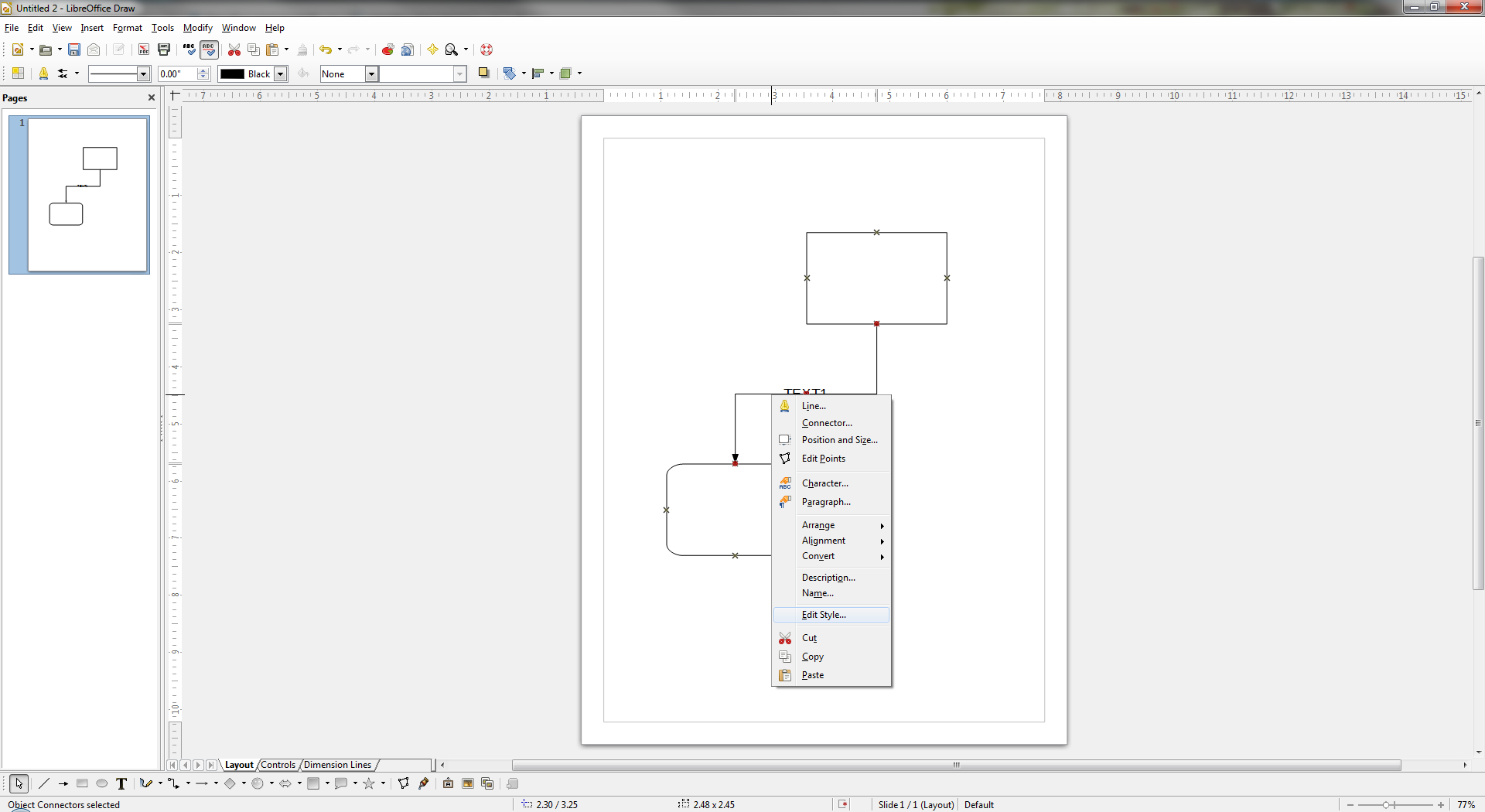 LibreOffice Draw Text On A Connector Super User