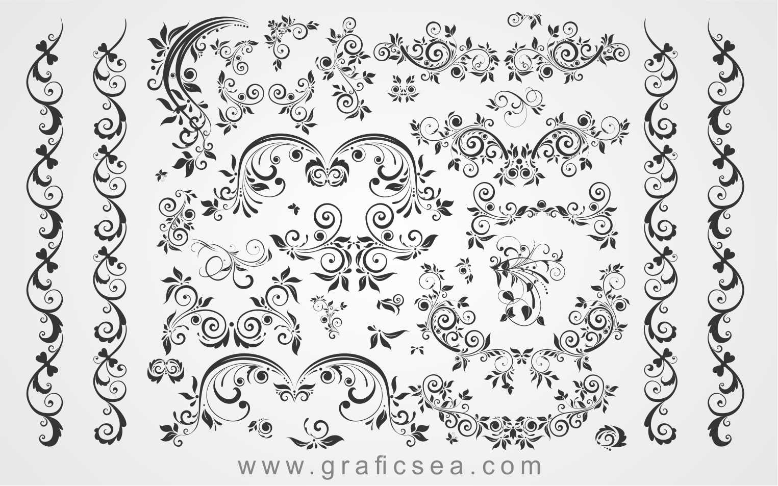 Line Art Flower Design And Frame Border Floral Line Art Border Clip Art Free Graficsea