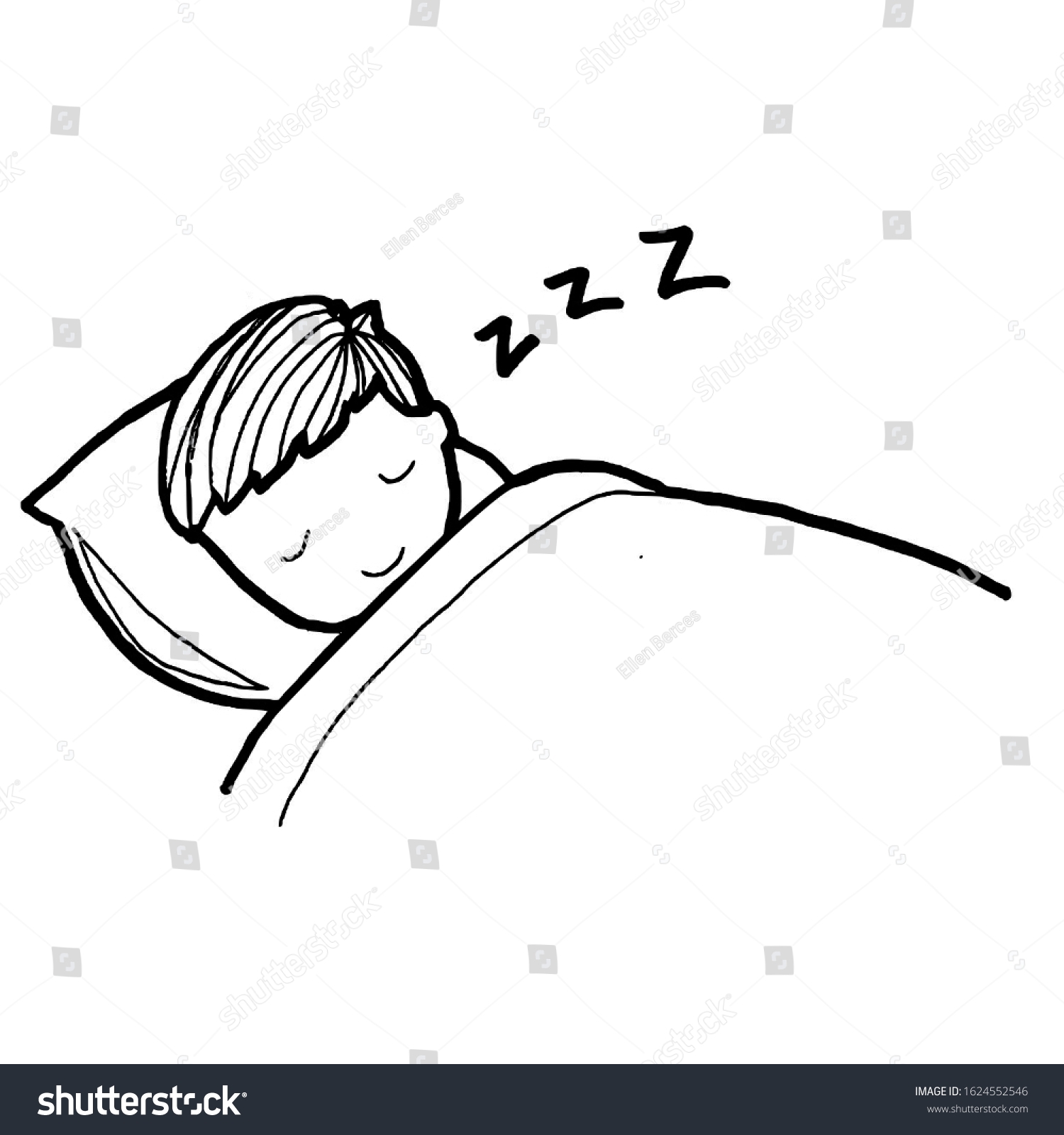 Line Drawing Sleeping Boy Stock Illustration 1624552546 Shutterstock