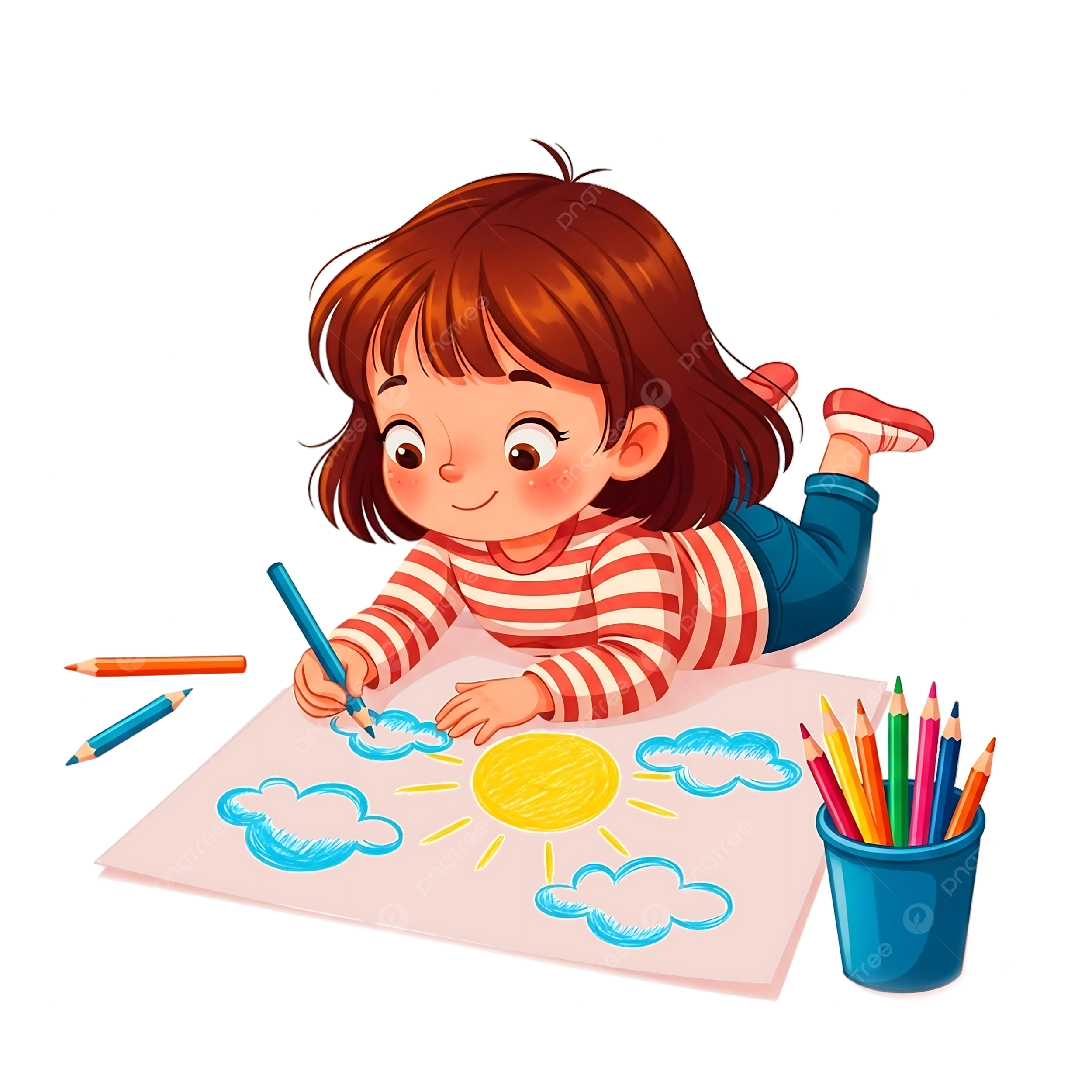 Little Girl Drawing PNG Transparent Images Free Download Vector Files Pngtree