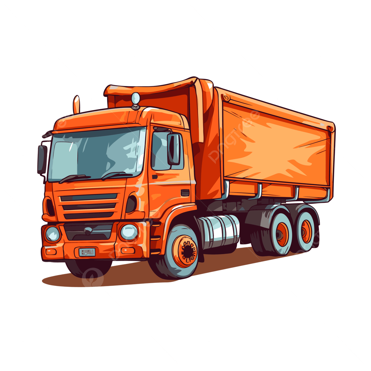 Lorry Clipart Gambar Truk Berwarna Warni Dengan Kartun Dumper Vektor Truk Clipart Kartun PNG Dan Vektor Dengan Background Transparan Untuk Unduh Gratis