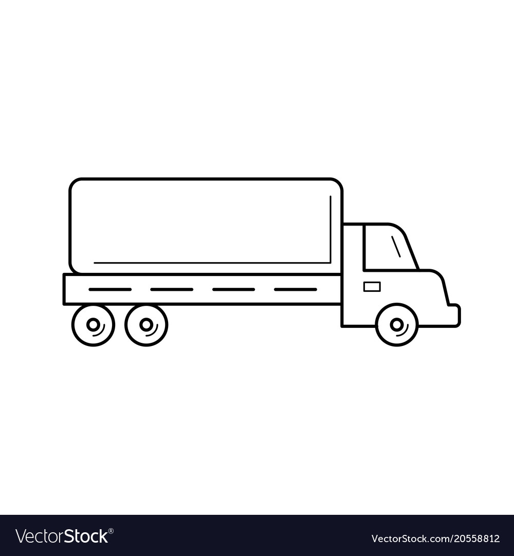 Lorry Line Icon Royalty Free Vector Image VectorStock