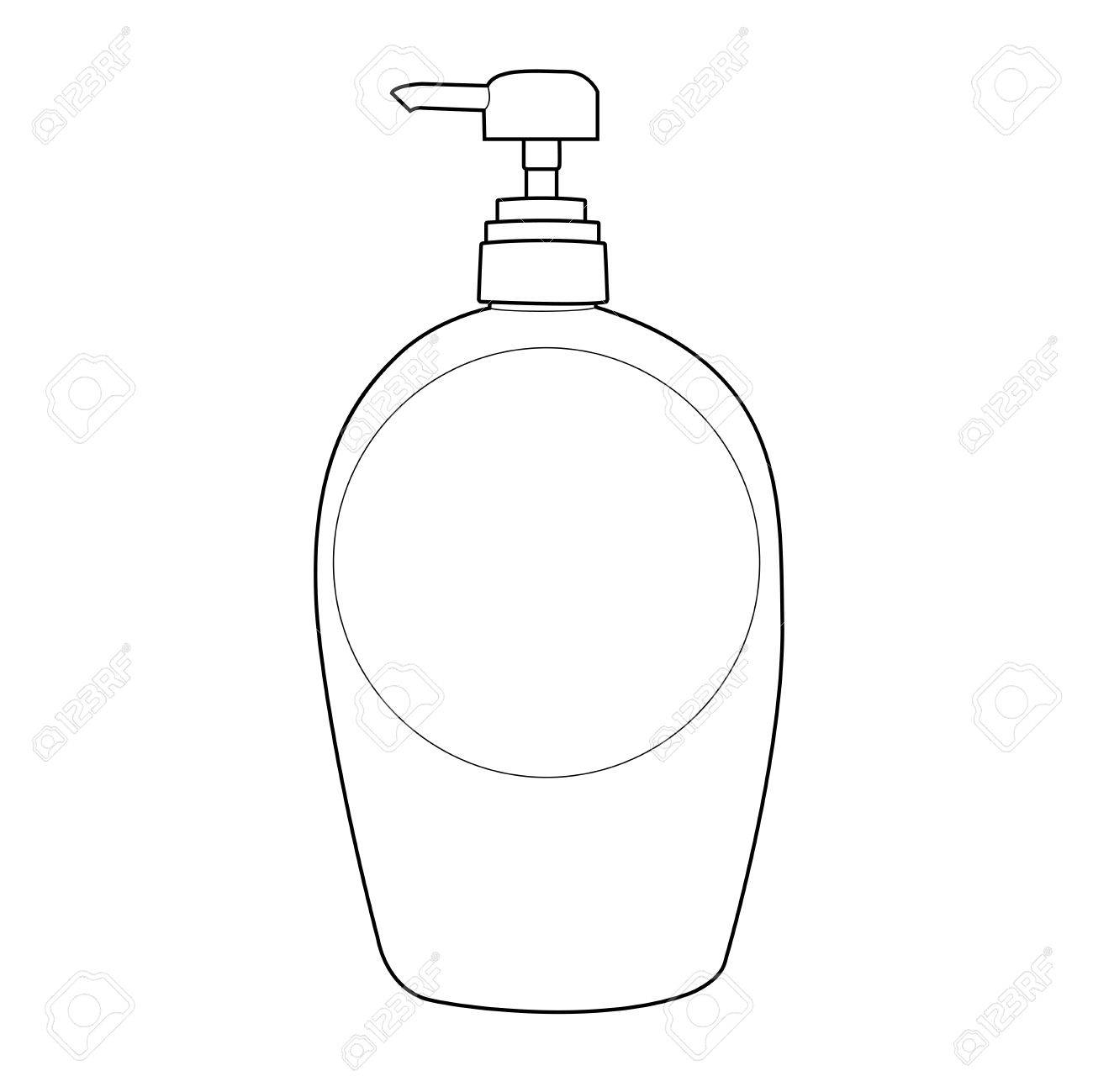 Lotion Pump Bottle Outline Royalty Free SVG Cliparts Vectors 
