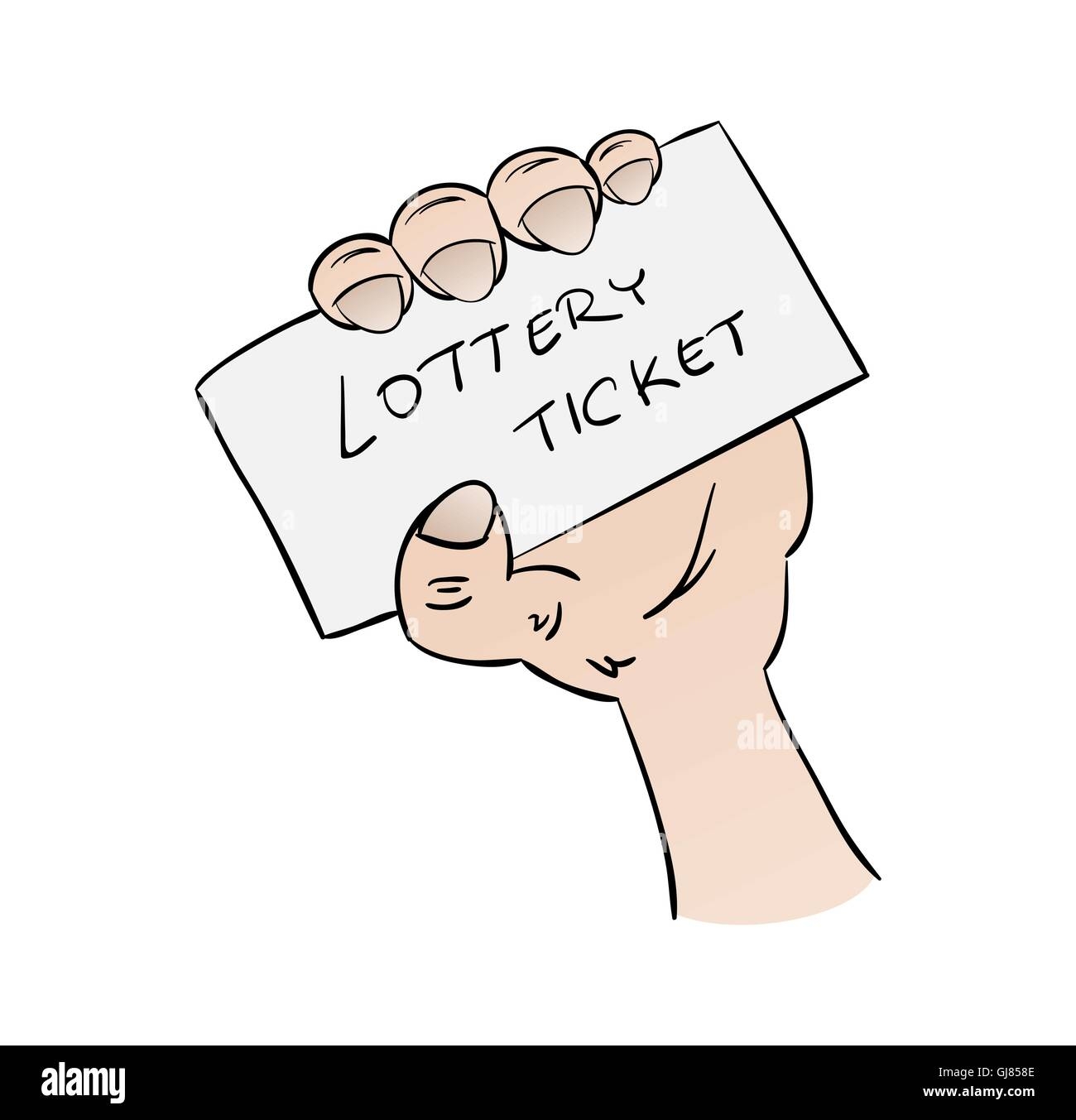 Lottery Ticket And Hand Stock Vector Images Alamy