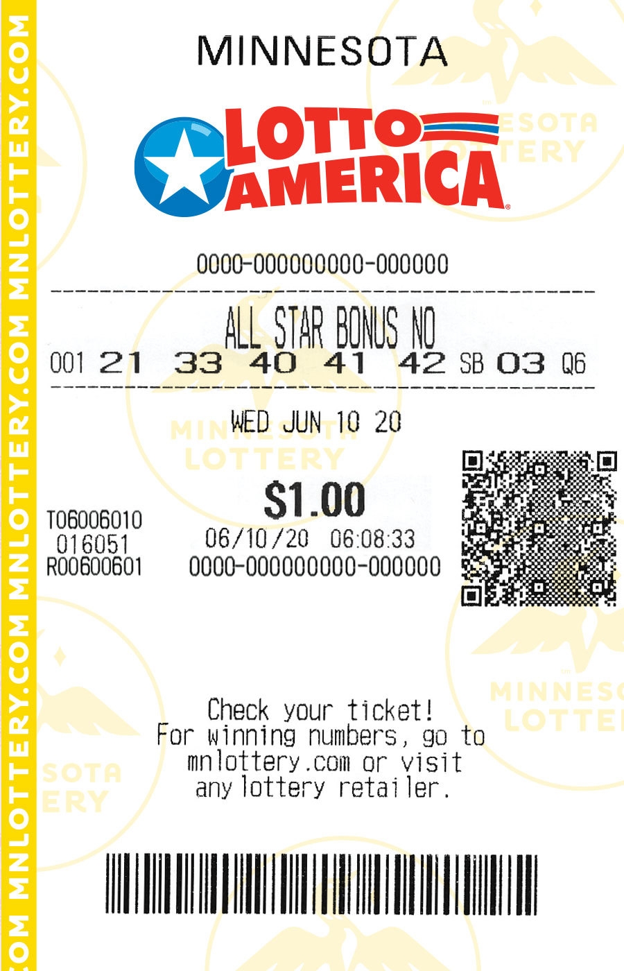 Lotto America Minnesota Lottery