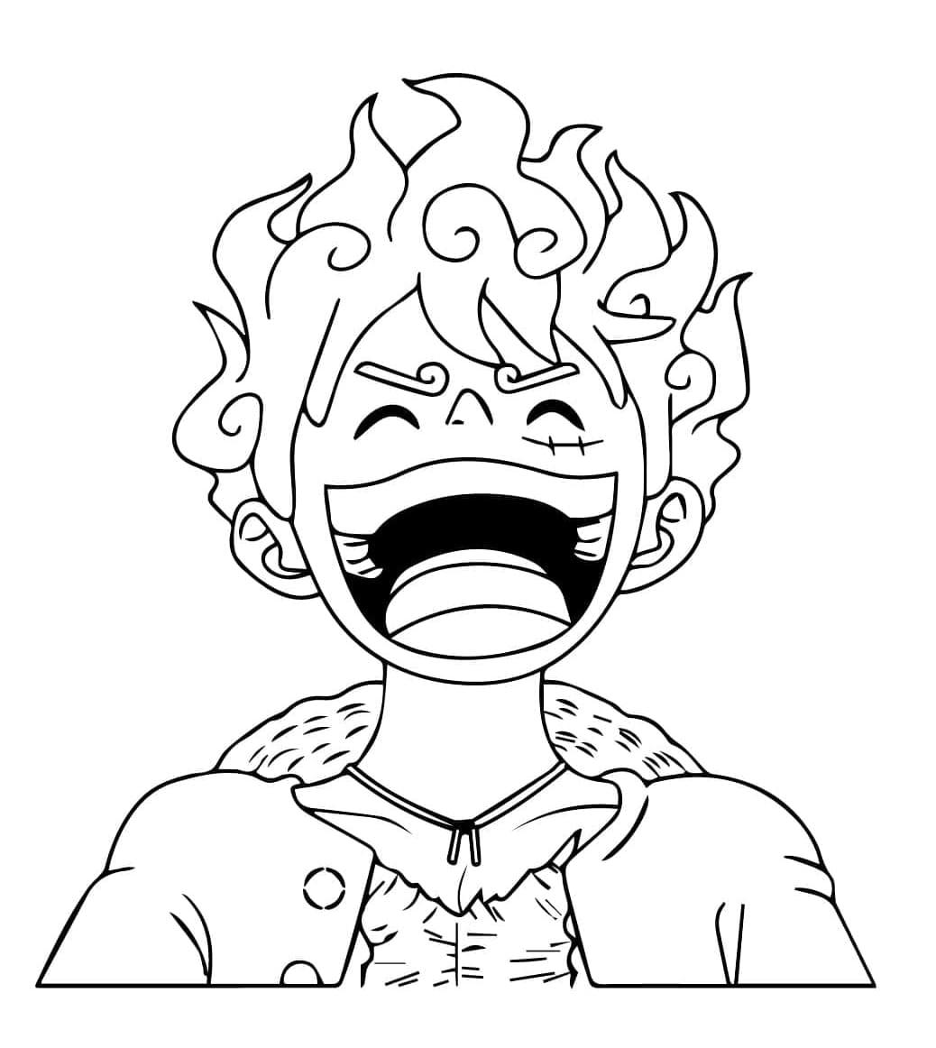 Luffy Gear 5 Laughing Coloring Page Download Print Or Color Online For Free