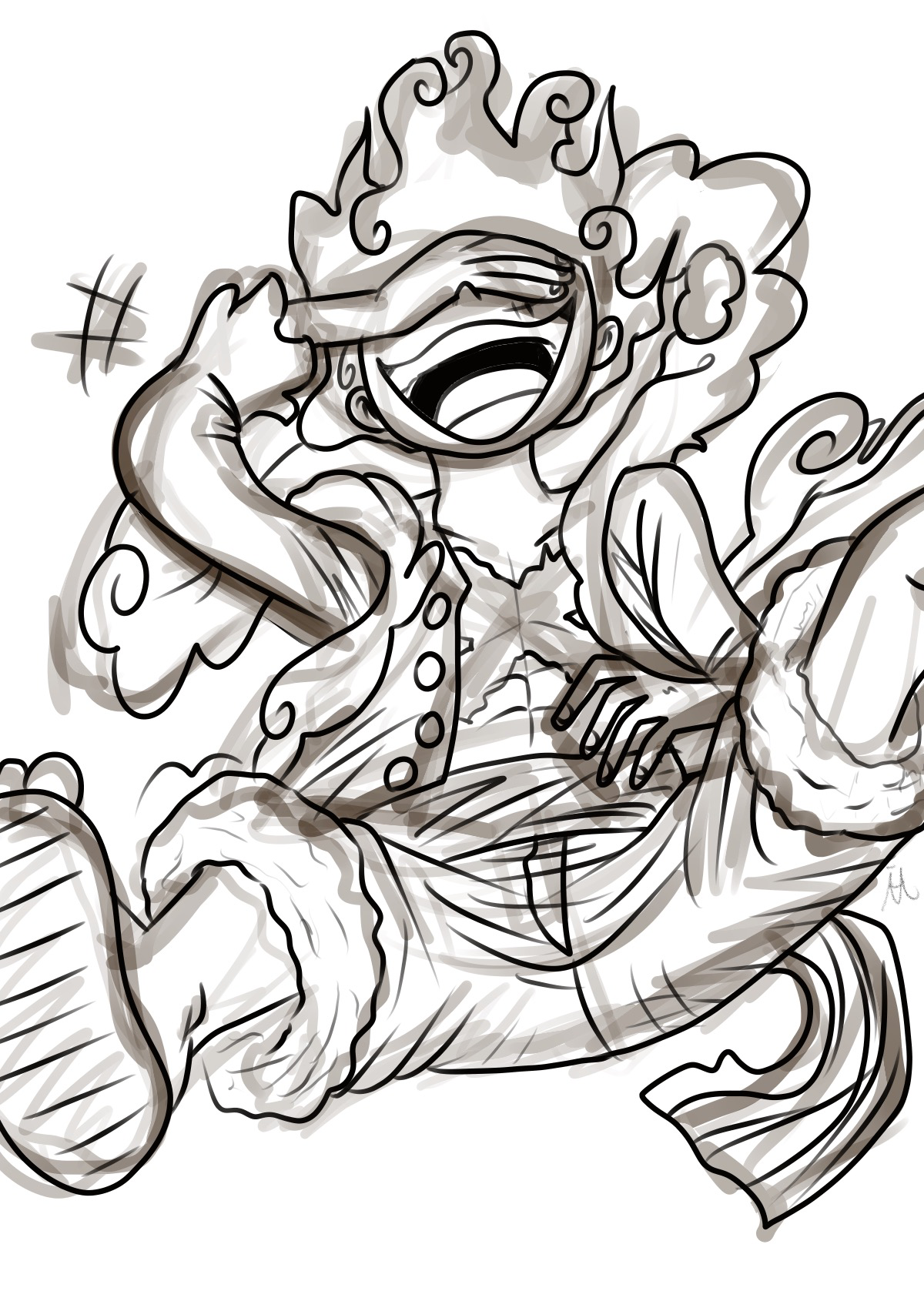 luffy gear 5 drawing