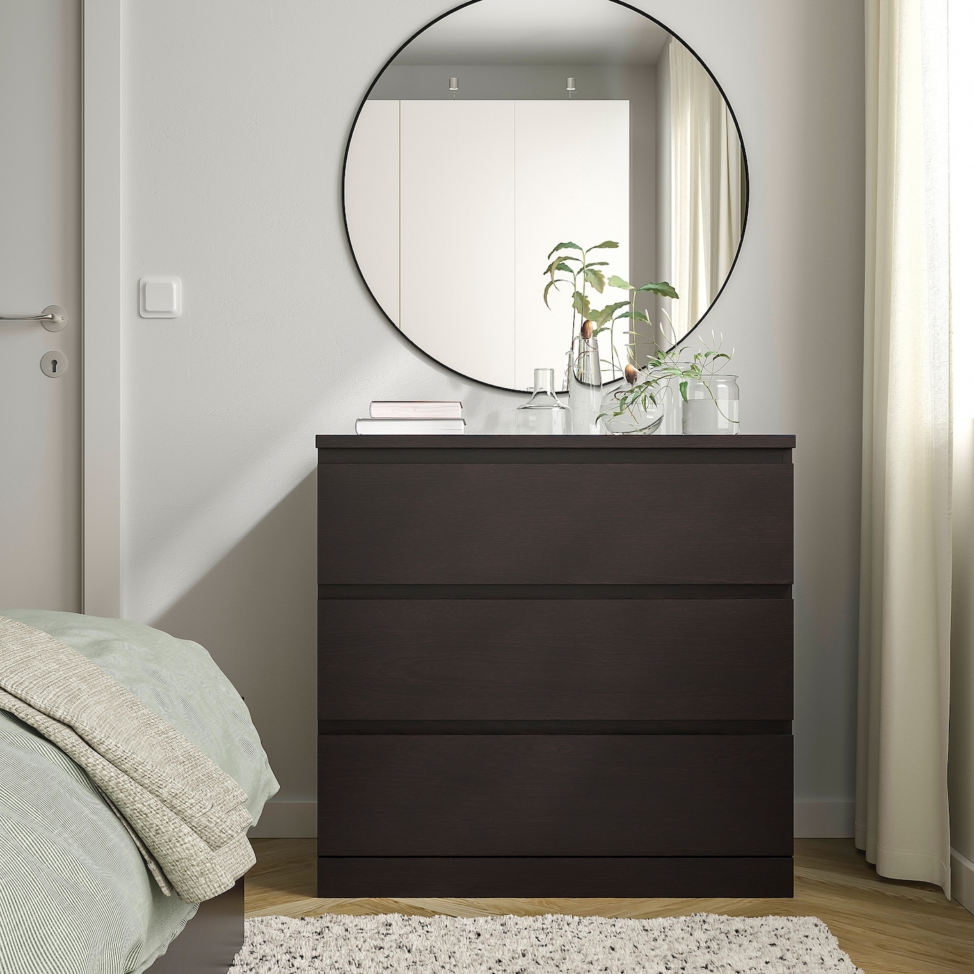 MALM Chest Of 3 Drawers Black brown IKEA