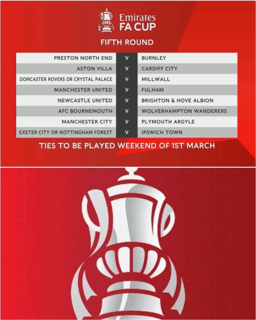 Man United To Face Fulham In FA Cup Fifth Round