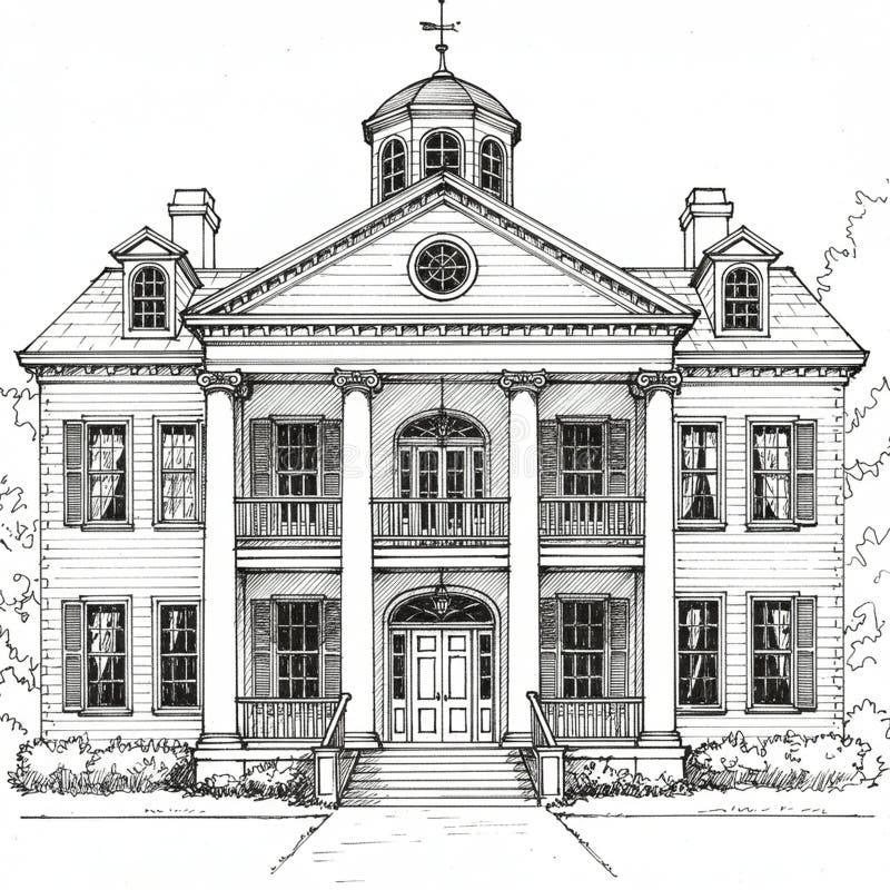 Mansion Drawing Stock Illustrations 16 170 Mansion Drawing Stock 