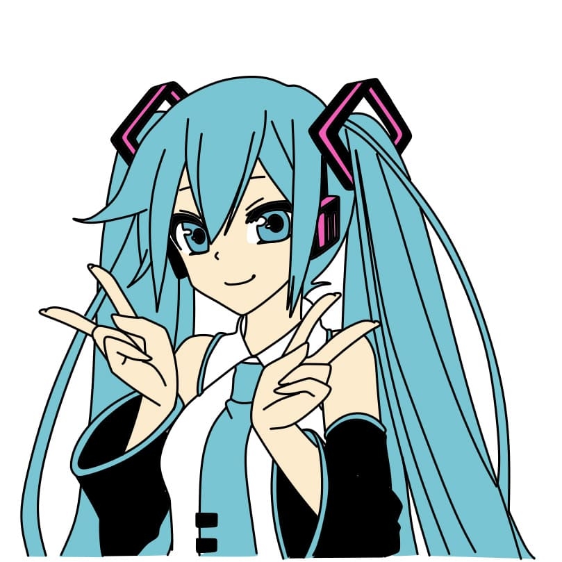Menggambar Hatsune Miku Cara Menggambar Hatsune Miku Yang Mudah