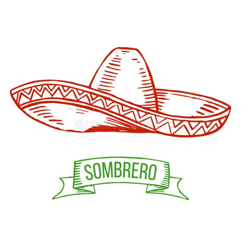 Mexican Sombrero Drawing Stock Illustrations 4 062 Mexican 