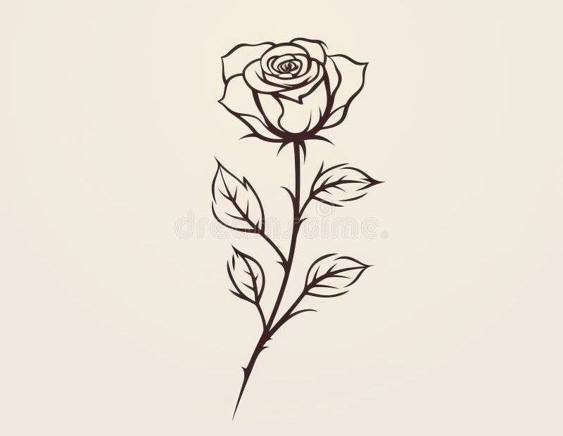 Minimalistic Rose Sketch Drawing Trendy Tiny Tattoo Design Stock Illustration Illustration Of Drawing Unscratched 287602080