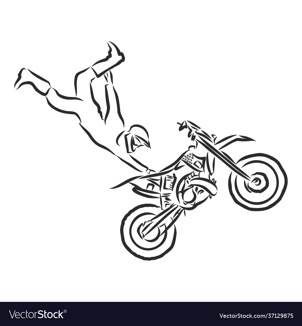 Motocross Motorbike Hand Drawn Sketch Royalty Free Vector