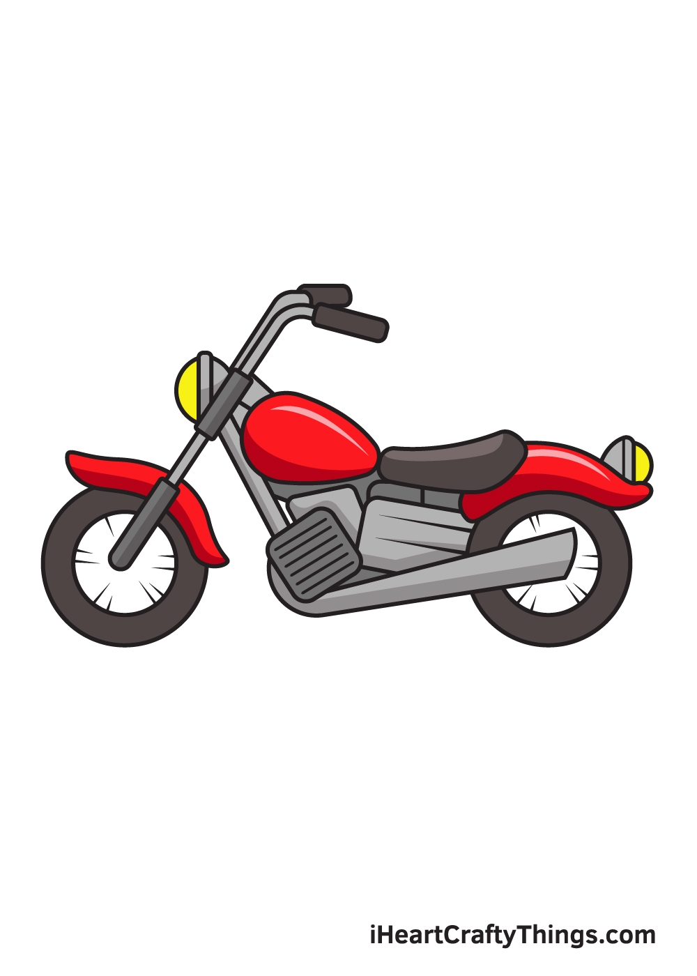 Motorcycle Drawing How To Draw A Motorcycle Step By Step