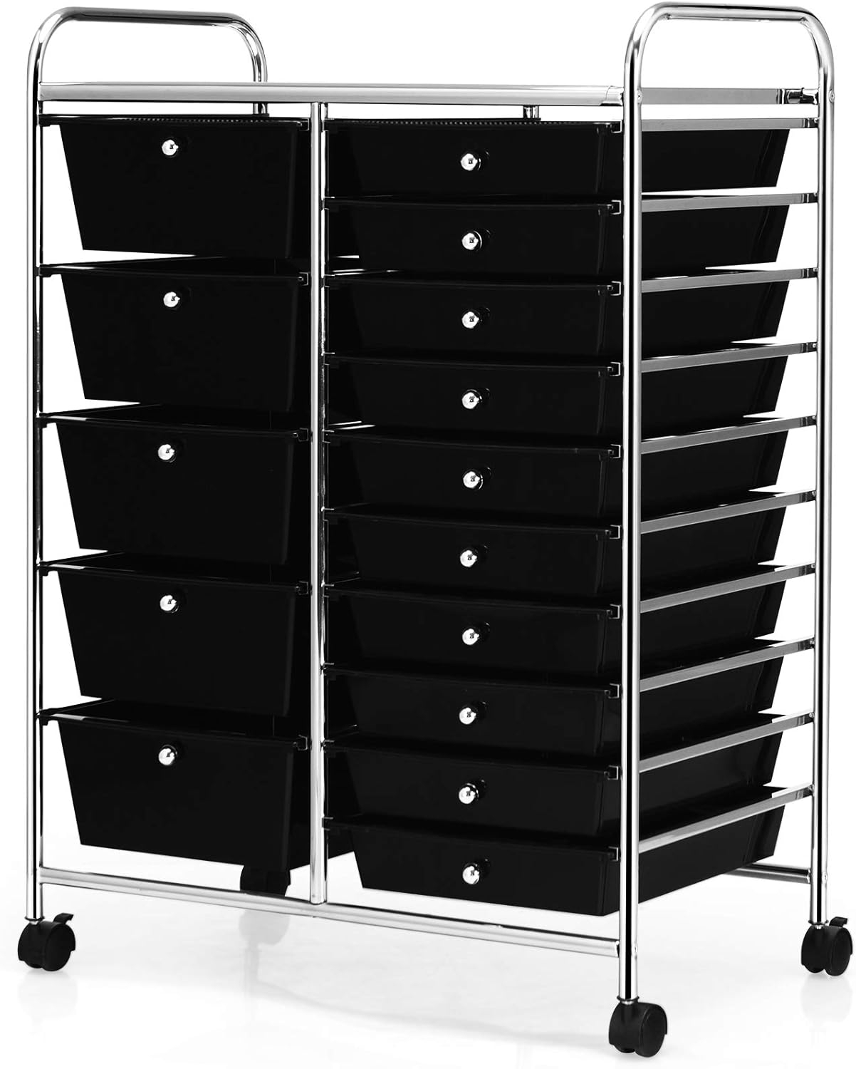 Multipurpose Mobile Rolling Storage Cart With 15 Drawers