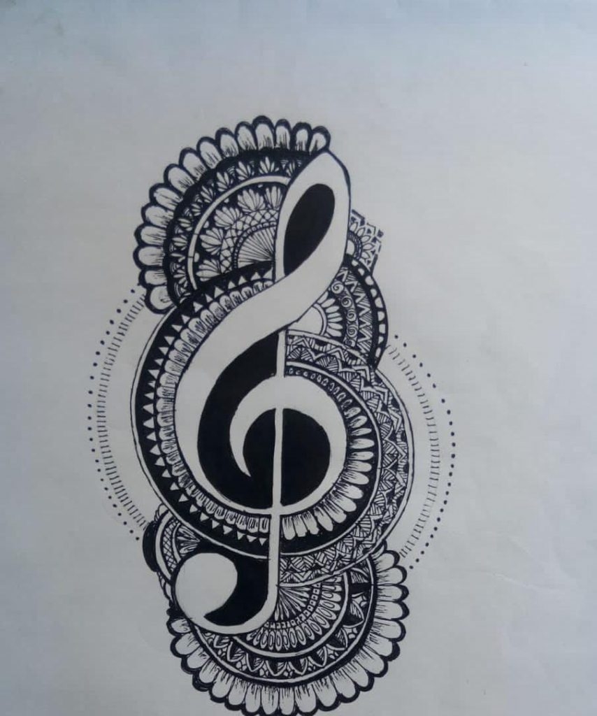 Music Art Pen Drawing India NCC