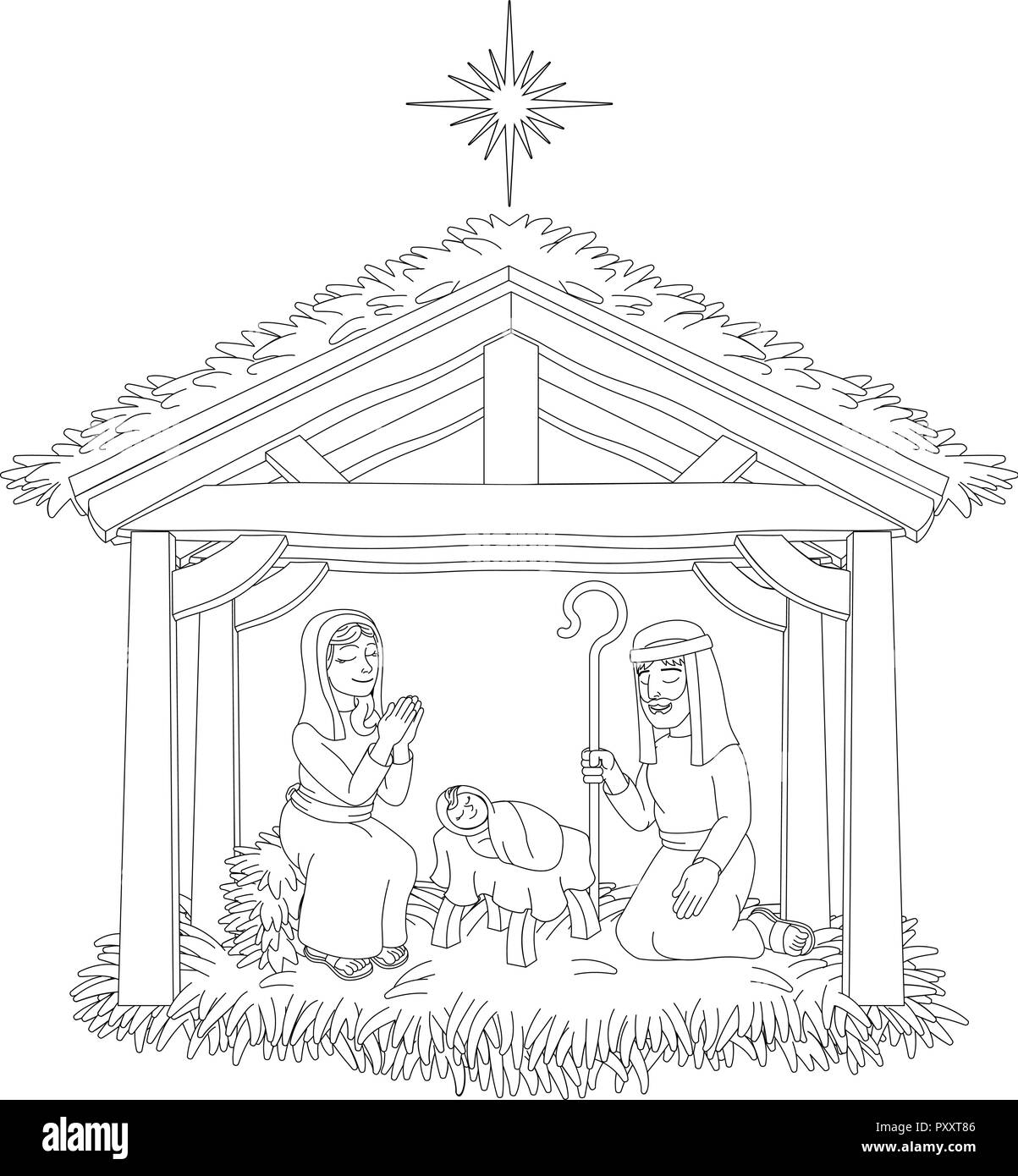 Nativity Scene Drawing Black And White Stock Photos U0026 Images Alamy
