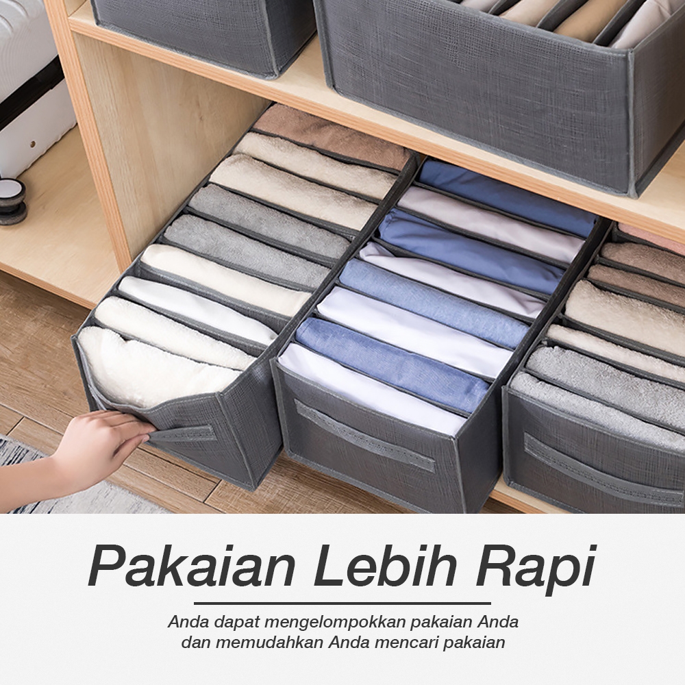 NUHAO Kotak Sekat Pakaian Storage Drawer Divider Box 9 Grid N9 Gray JakartaNotebook