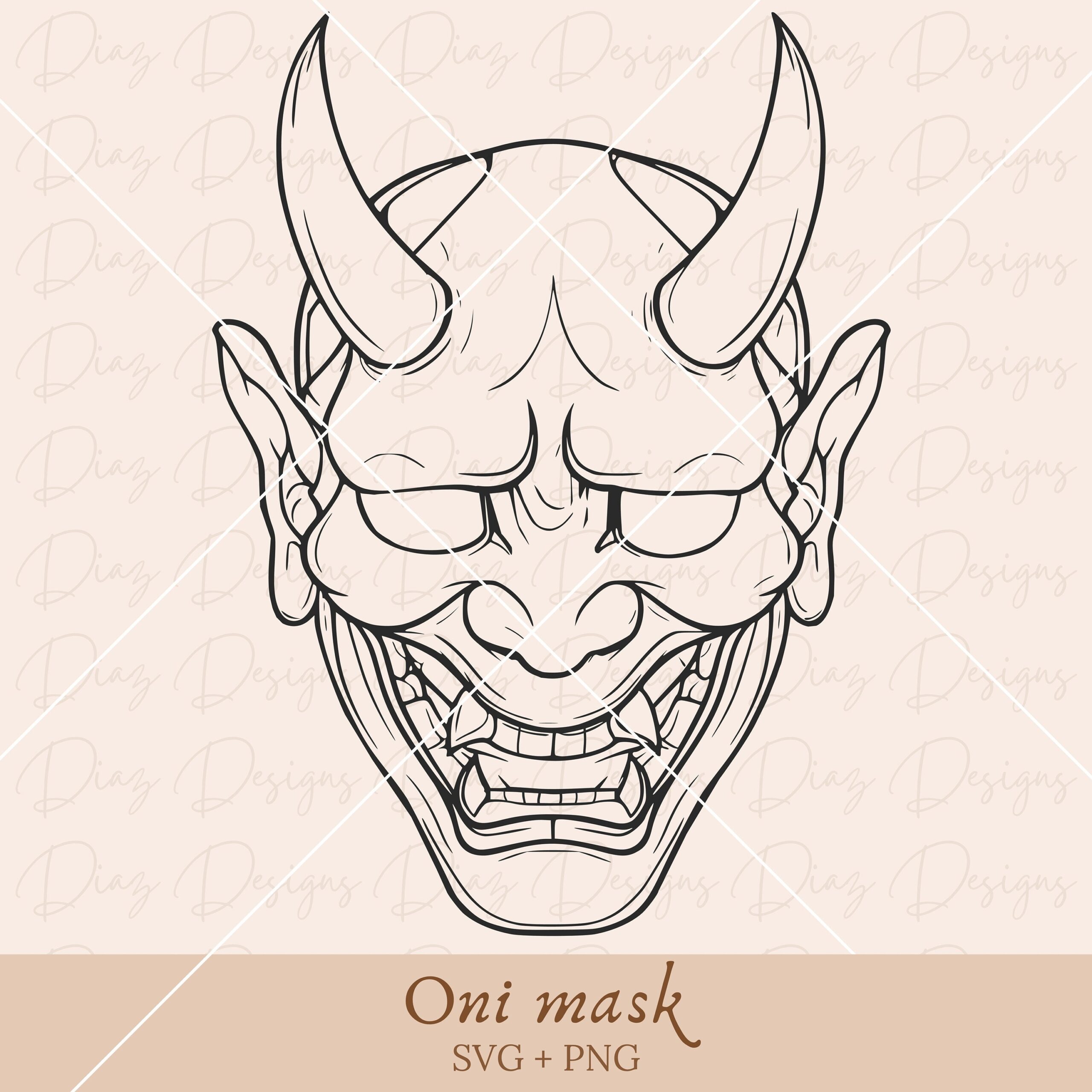 Oni Mask Svg Japanese Mask Svg Hannya Mask Svg Oni Mask Design 