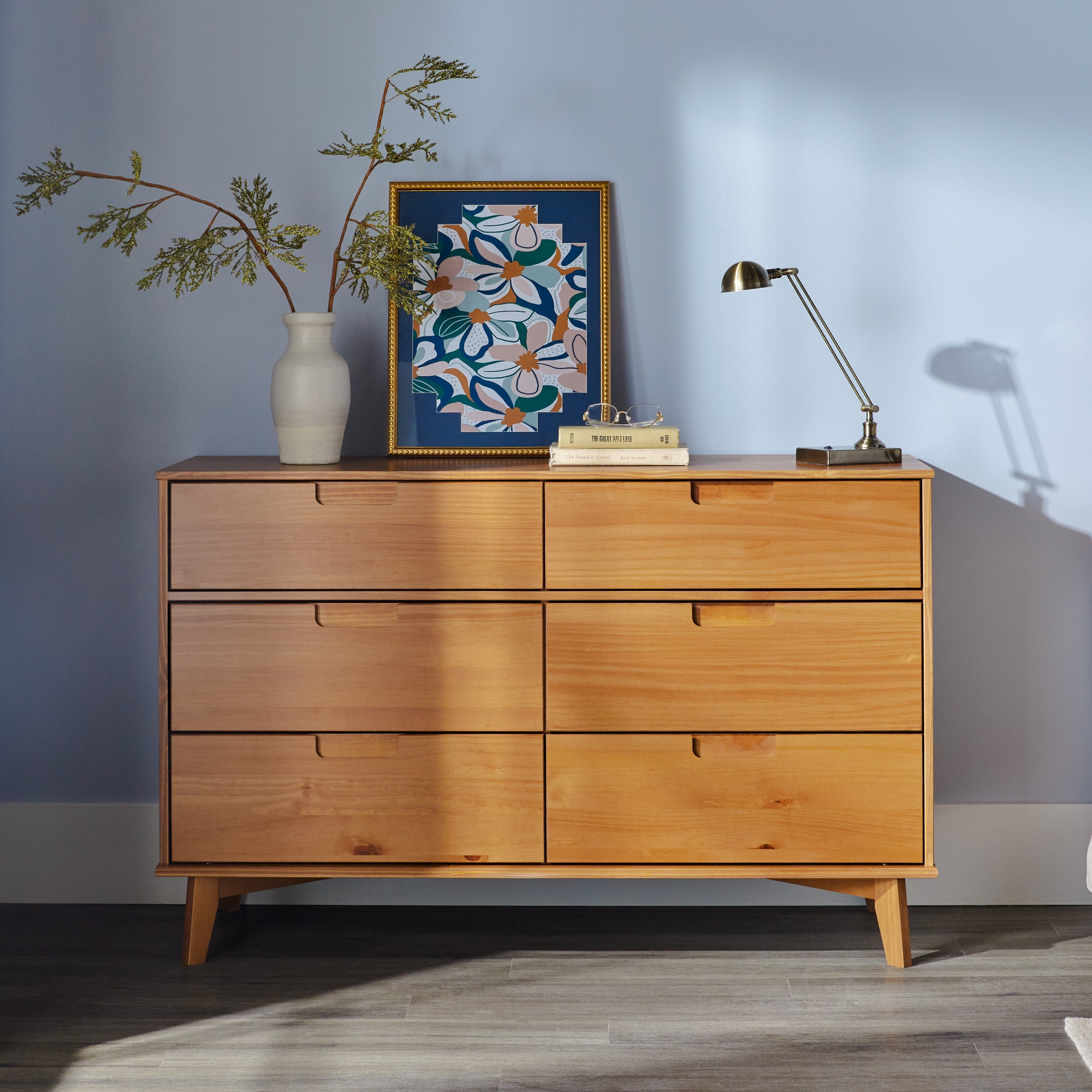 Open Box Dorinda 6 Drawer Double Dresser Caramel