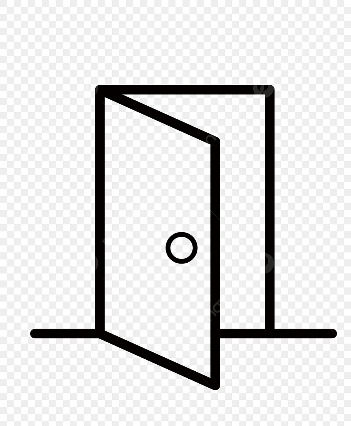 Open Door Clipart Vector Open Door Black Line Drawing Icon Wing 