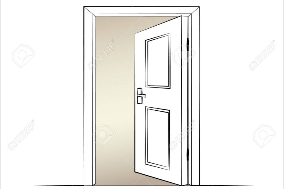 Open Door Isolated Illustration Of A Door Royalty Free SVG