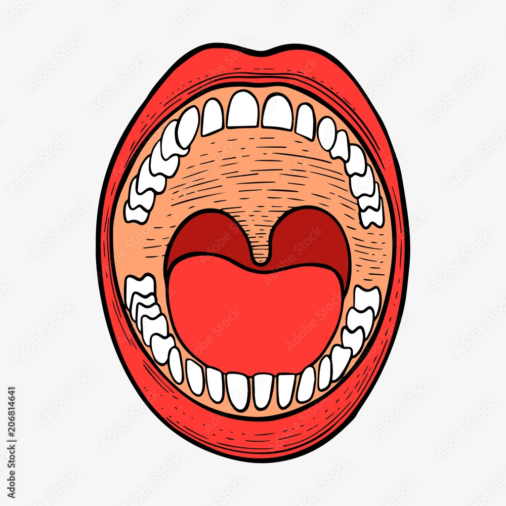 open mouth drawing