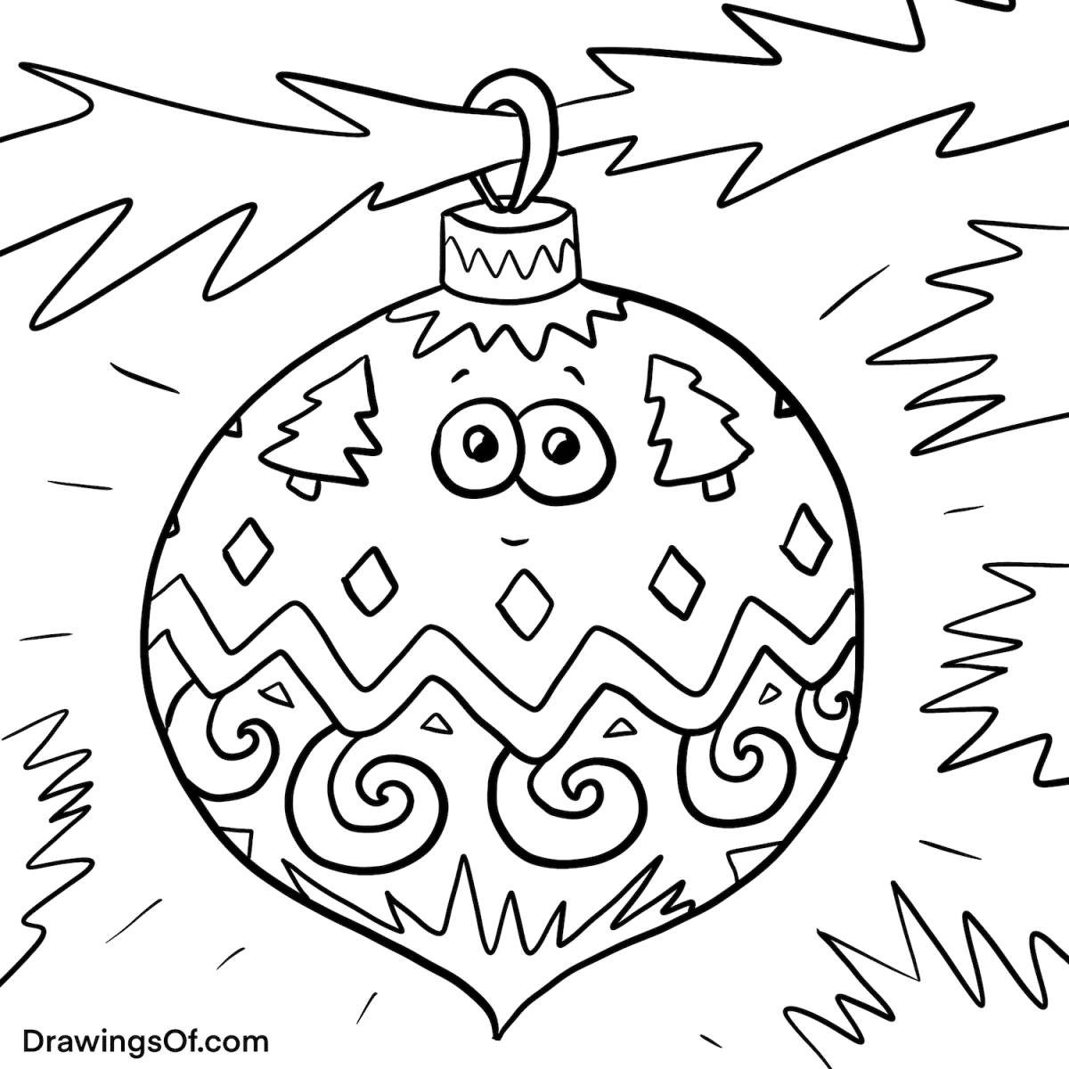 christmas ornament drawing