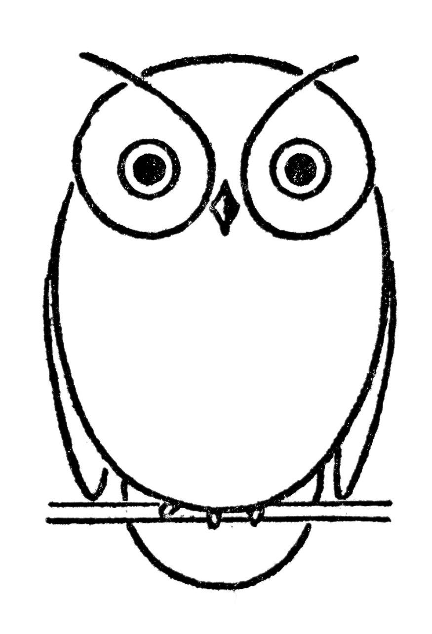 owl drawing easy
