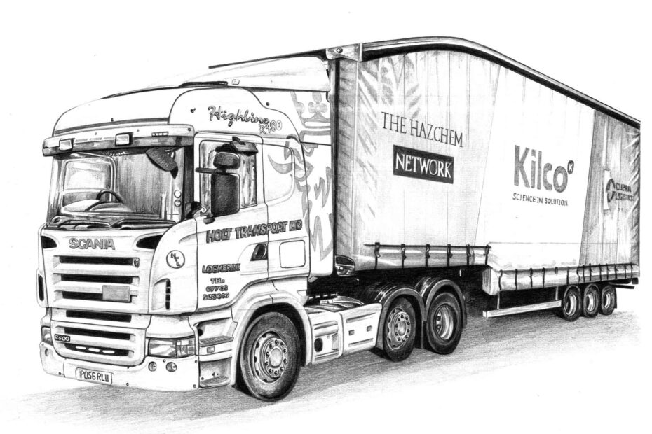 Pencil Drawing Of Scania Lorry Pencil Sketch Portraits