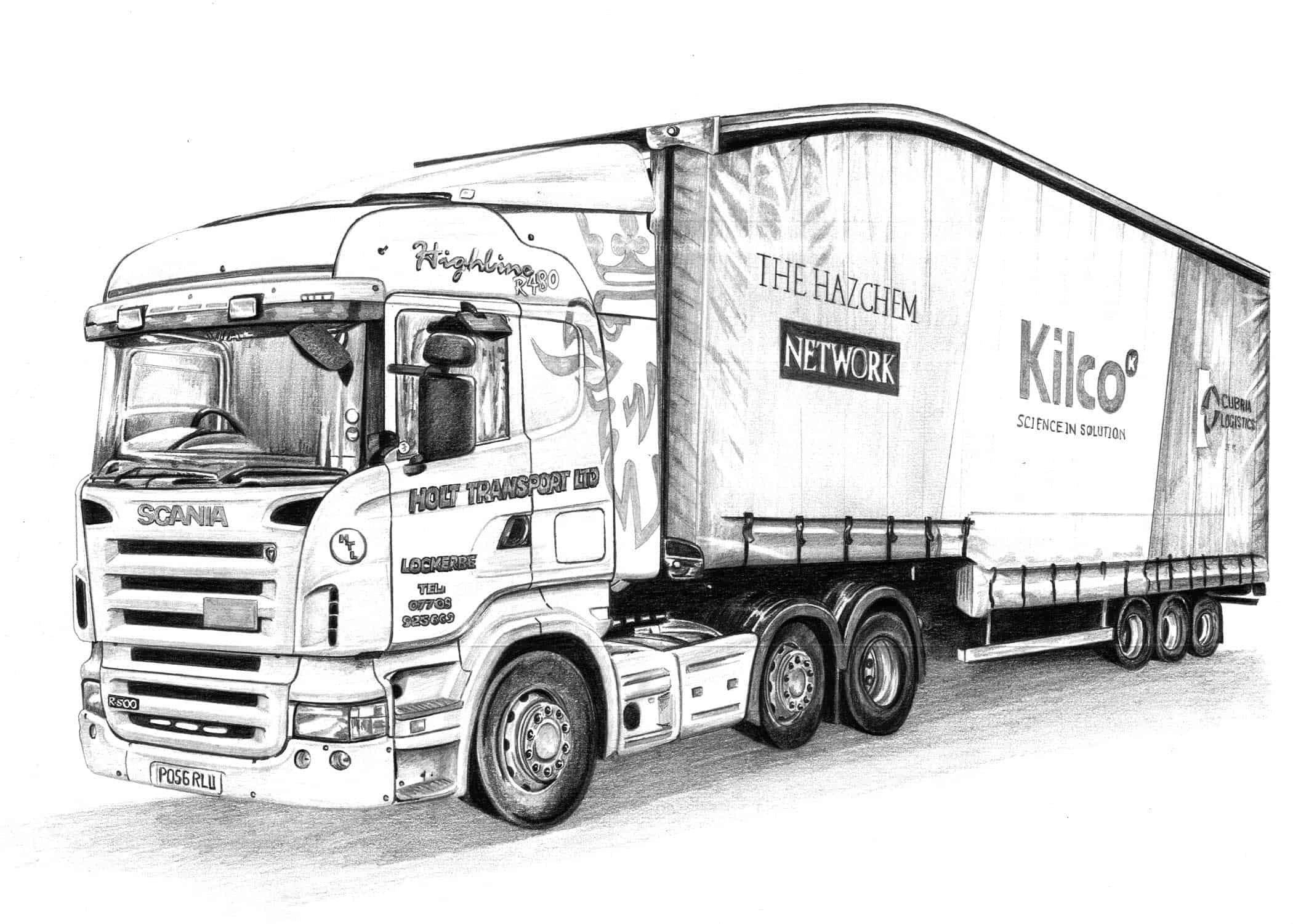 Pencil Drawing Of Scania Lorry Pencil Sketch Portraits