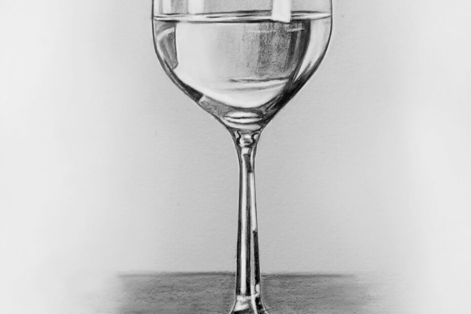 Pencil Drawing Wine And Water Glass original Steemit