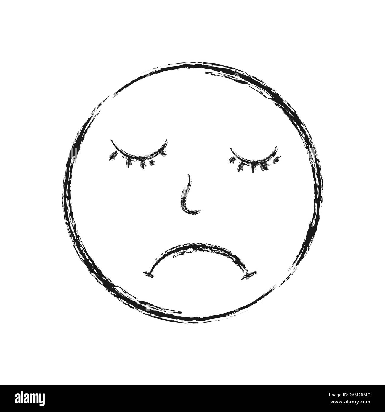 Pencil Sketch Of A Sad Face In The Style Of Doodle Isolated On A White Background Vector Illustrations For Postcards Posters Stickers And Theme De Stock Vector Image U0026 Art Alamy