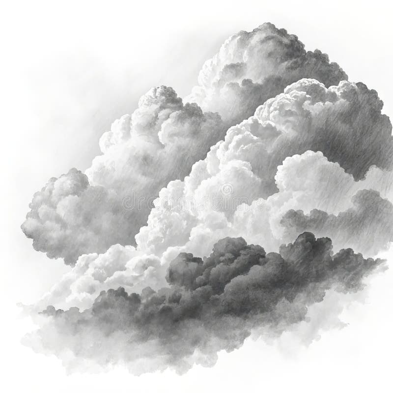 Pencil Sketch Of Cumulus Clouds Monochromatic Sky Art Cloudscape Drawing Cloud Art Cloud Drawing Cumulus Clouds Stock Illustration Illustration Of Summer Grey 380625374