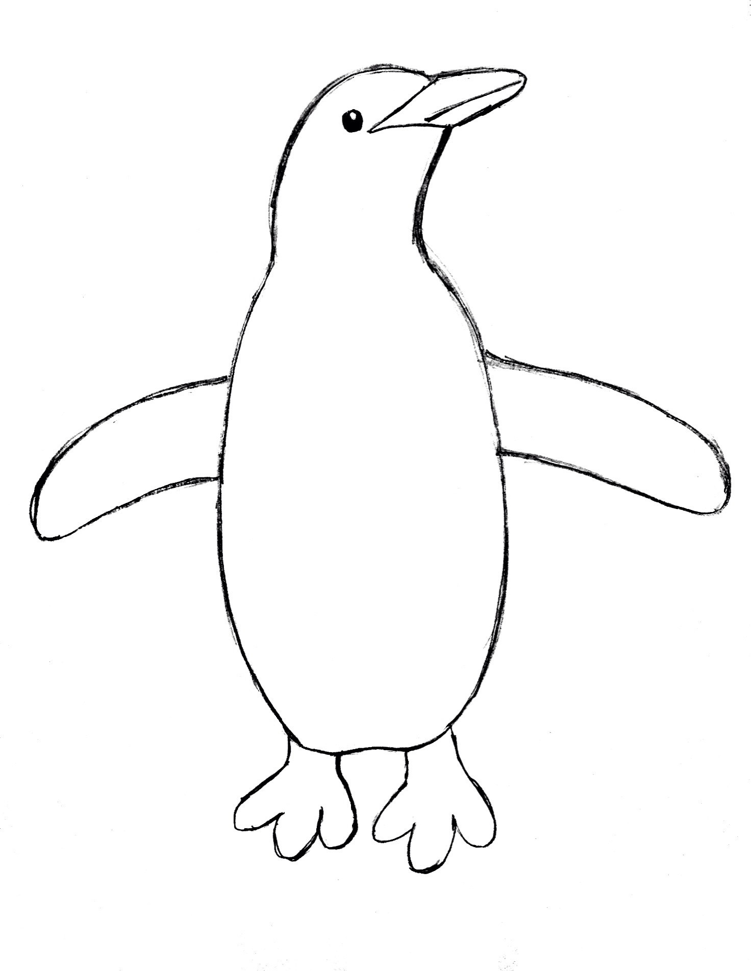 penguin drawing easy