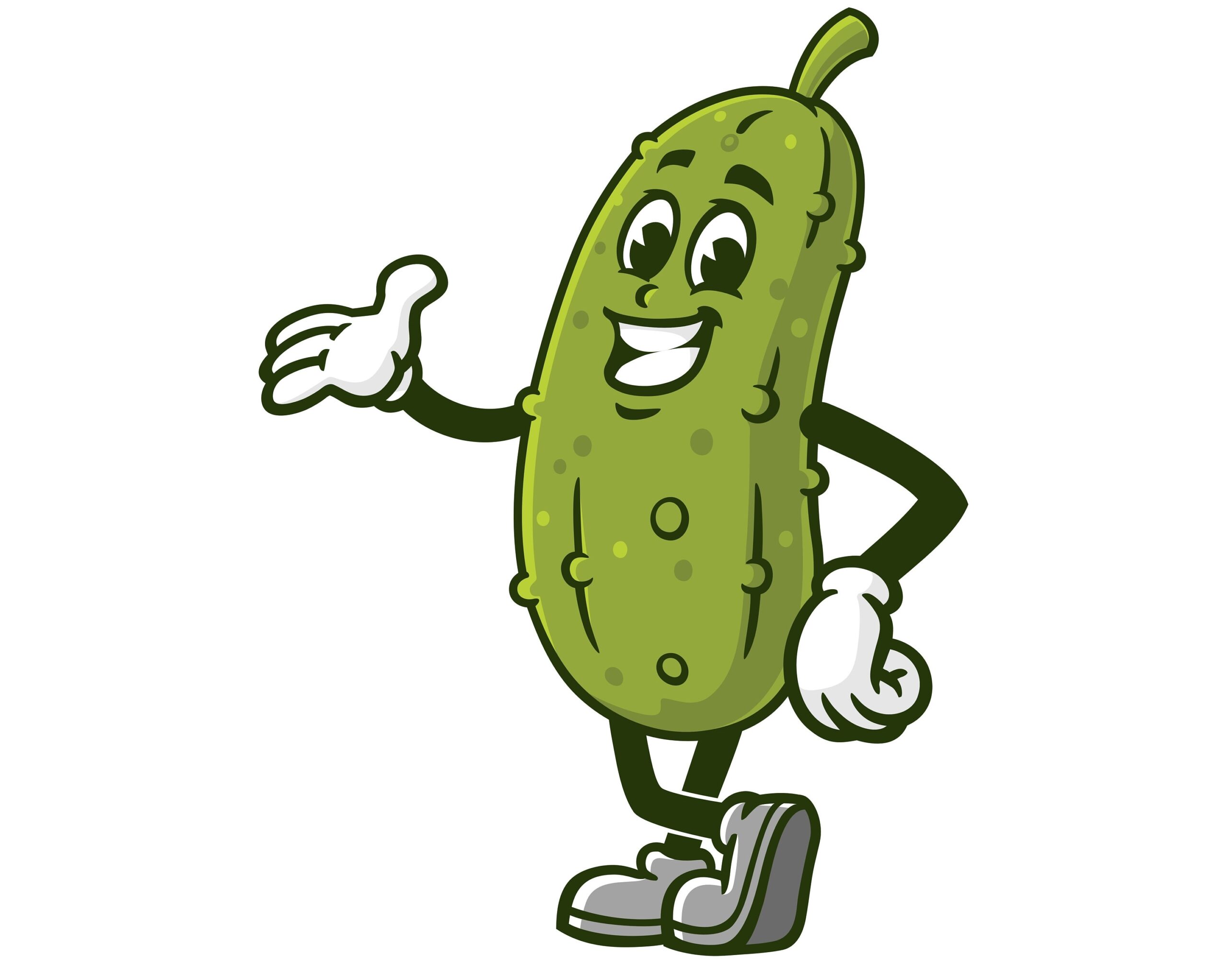 Pickle Cartoon Mascot Illustration Design Character Vector Etsy
