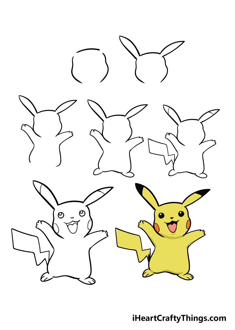 Pikachu Drawing How To Draw Pikachu Step By Step 