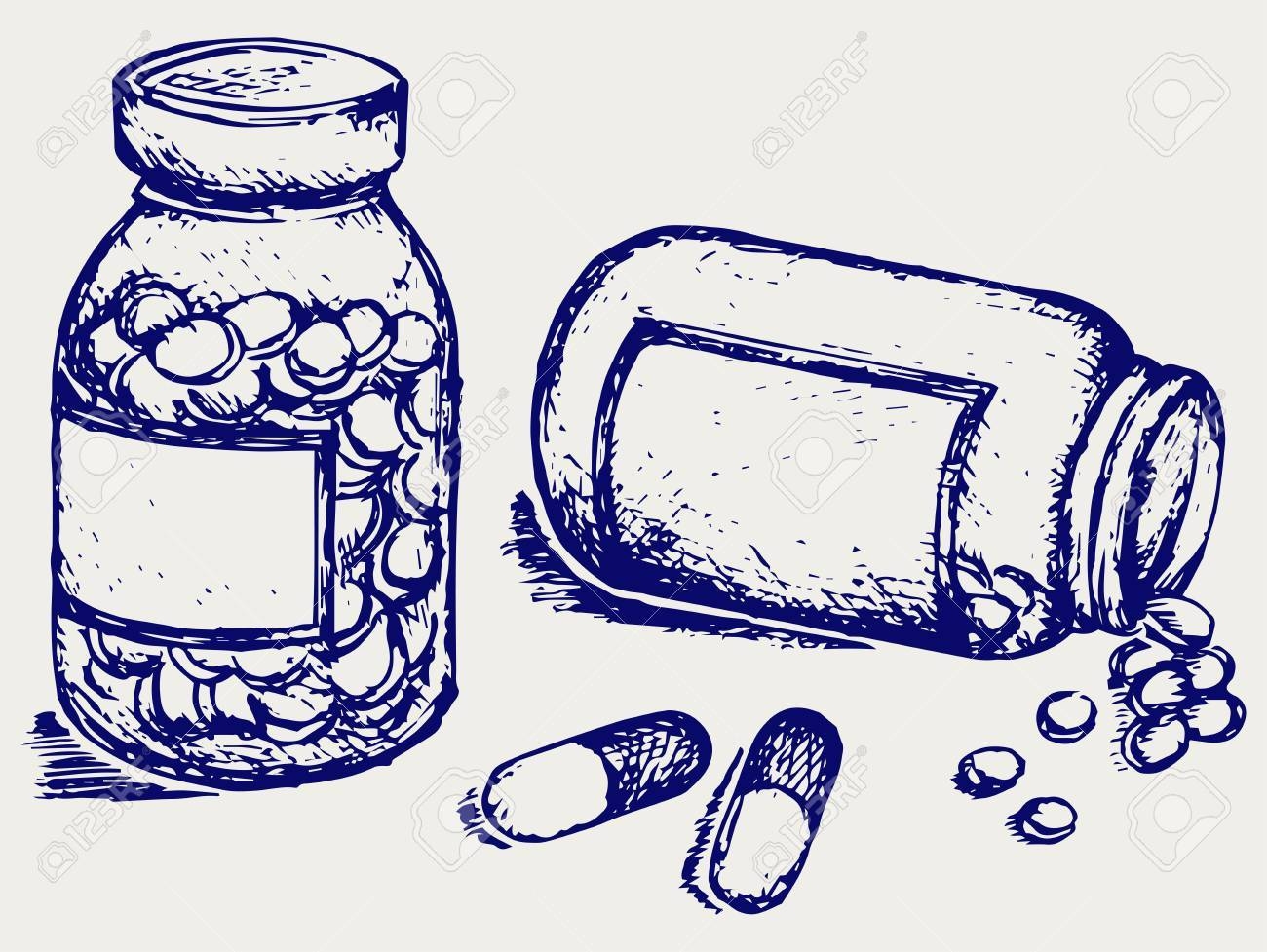 Pill Bottle Spilling Pills On To Surface Doodle Style Royalty Free SVG Cliparts Vectors And Stock Illustration Image 26135633 