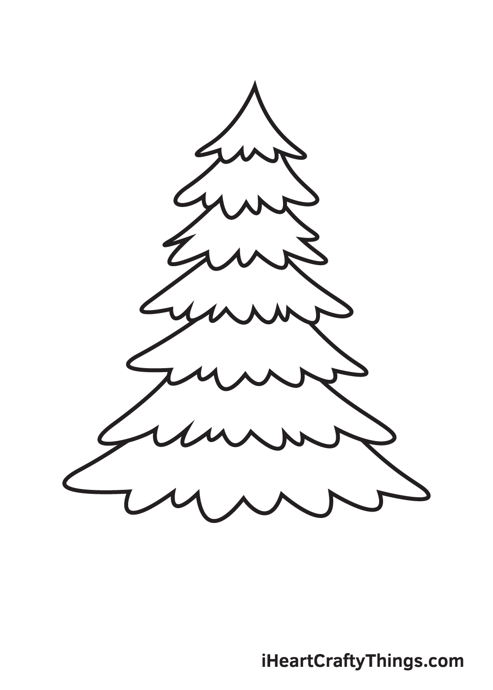 how to draw a pine tree
