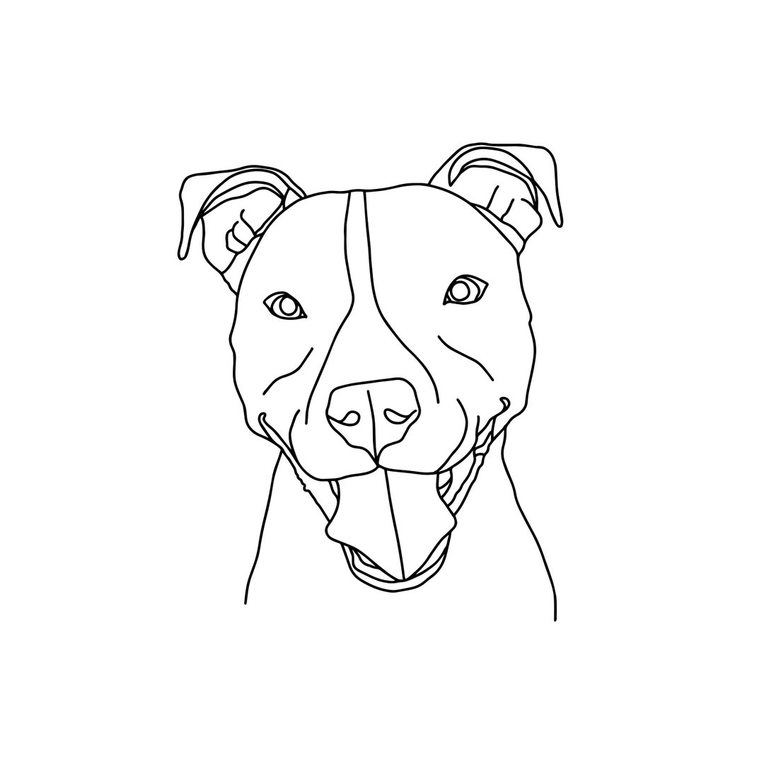 Pit Bull Illustration Pit Bull Drawing SVG Dog Illustration SVG Dog Drawing SVG Decal Files Cut Files For Cricut Svg Png Dxf Etsy