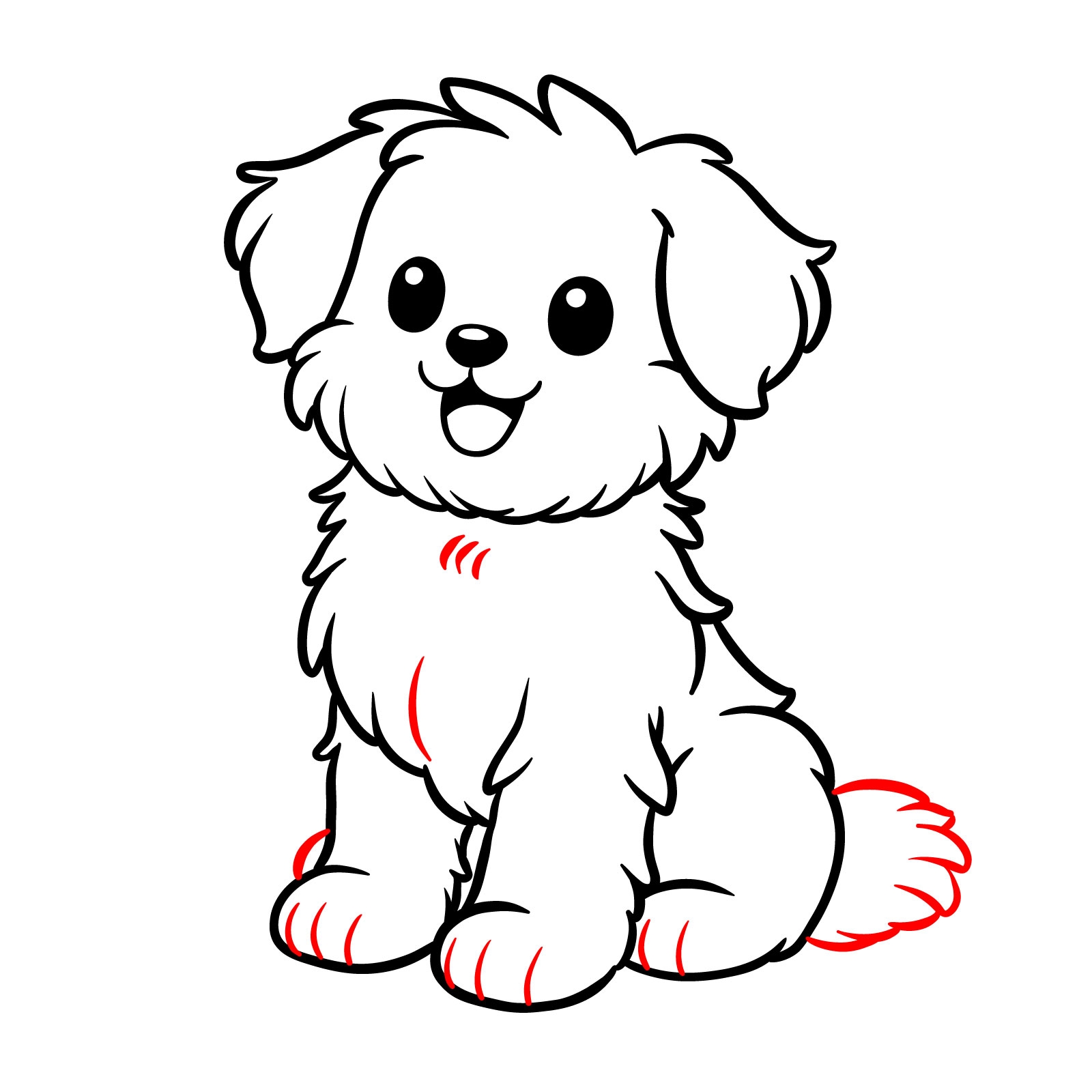cute dog drawing easy