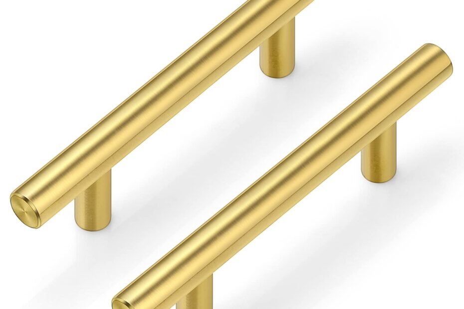 Plustool 30Pack 3 Hole Centers Gold Cabinet Handles Brushed Brass Cabinet Pulls Gold Dresser Drawer Pulls Stainless Steel Door Hardware For Kitchen Bathroom Bedroom Furniture 5 Overall Length Amazon