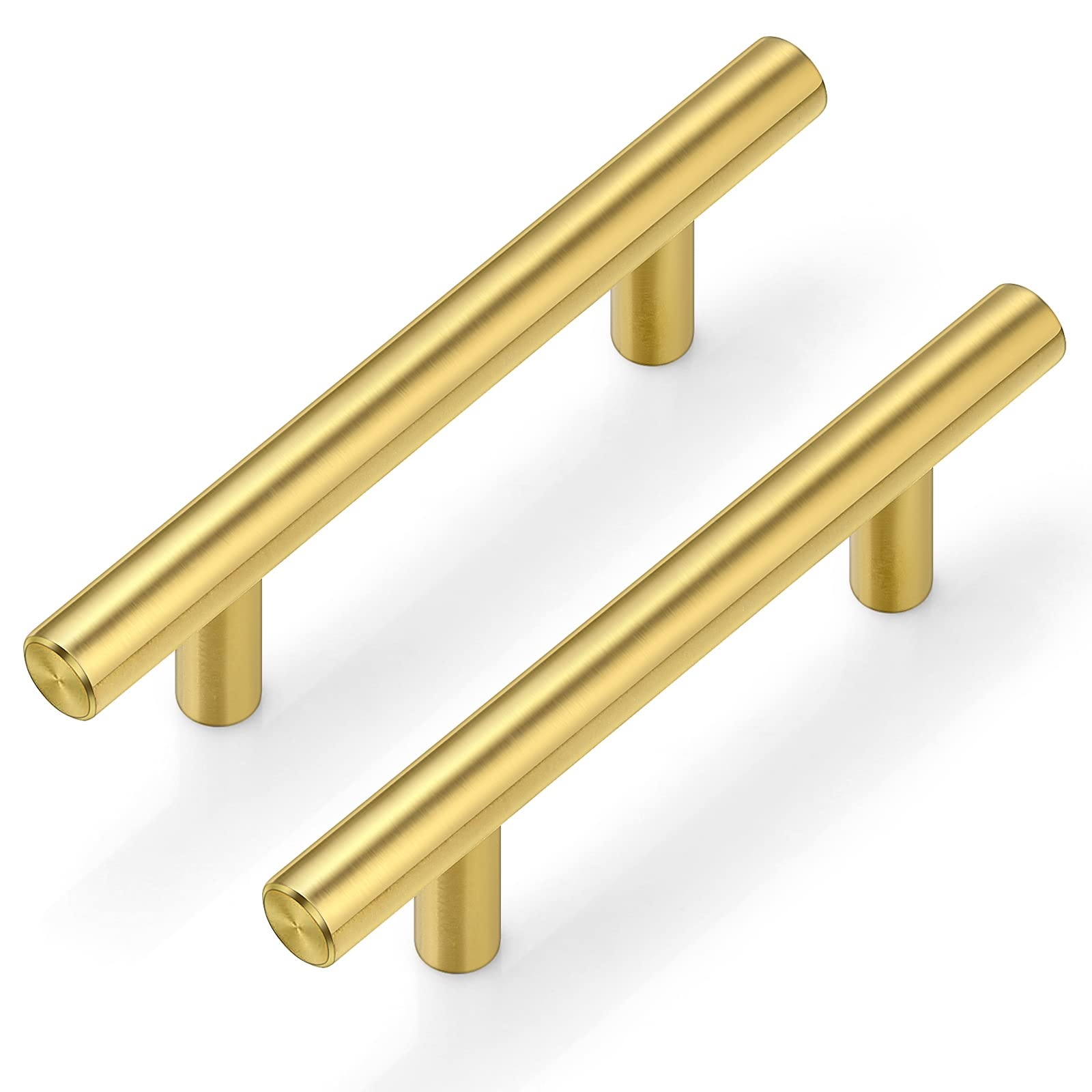 Plustool 30Pack 3 Hole Centers Gold Cabinet Handles Brushed Brass Cabinet Pulls Gold Dresser Drawer Pulls Stainless Steel Door Hardware For Kitchen Bathroom Bedroom Furniture 5 Overall Length Amazon