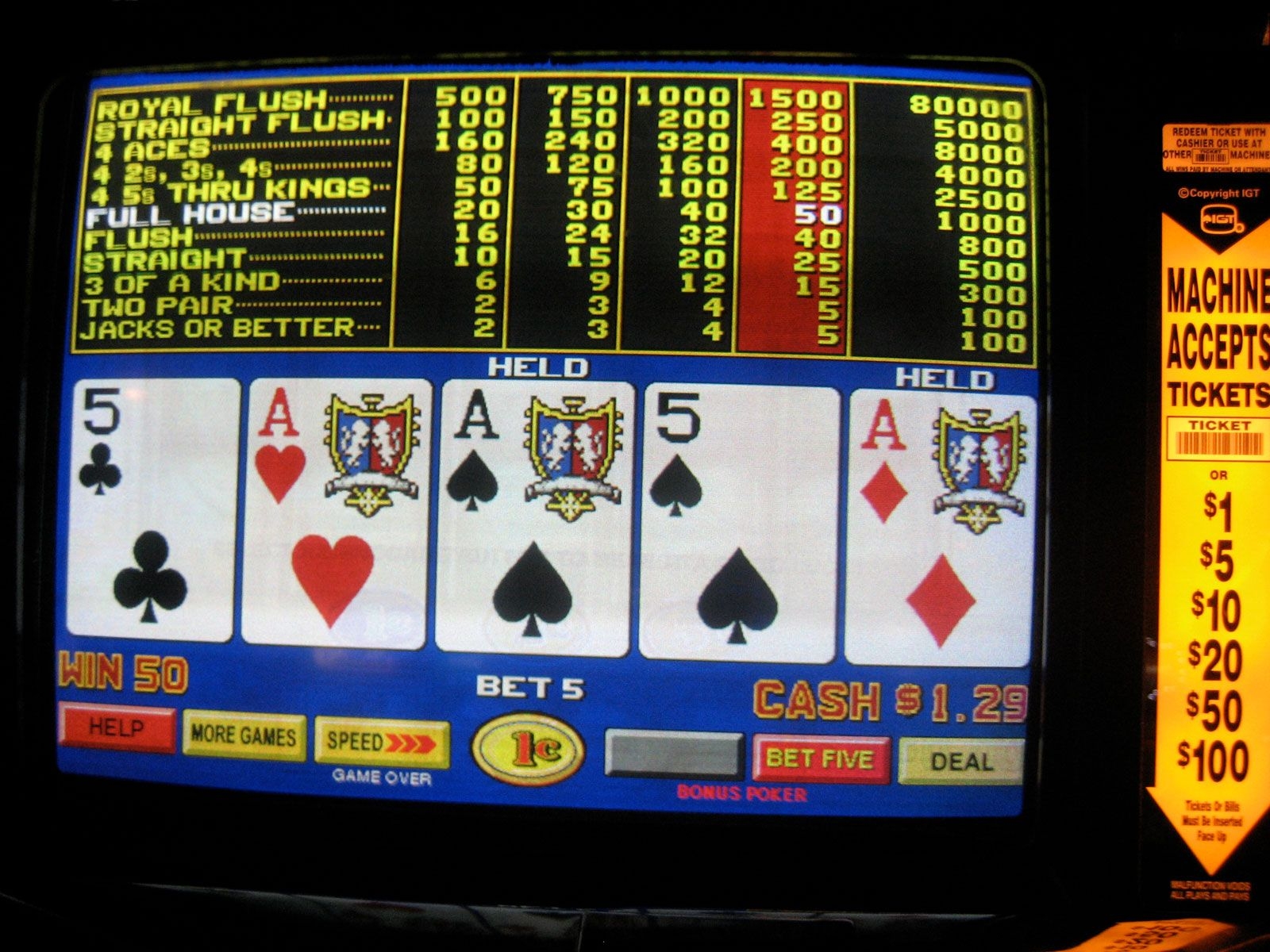 poker 5 card draw