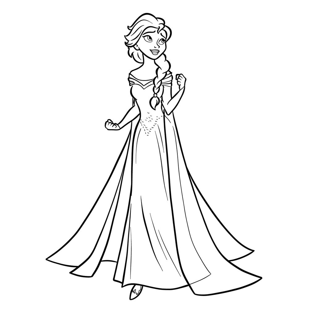 Princess Elsa Drawings Sketchok Easy Drawing Guides