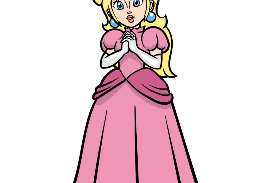 Princess Peach Drawing How To Draw Princess Peachy Step By Step